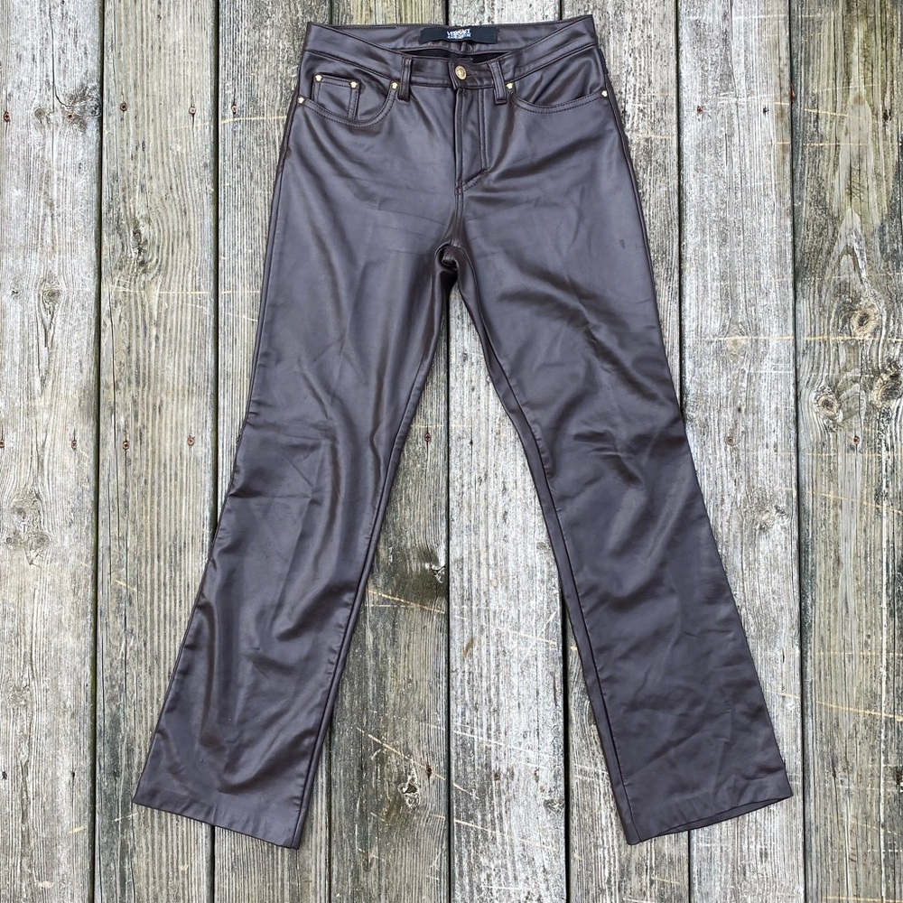 Vintage Versace Jeans Couture Faux Leather Pants